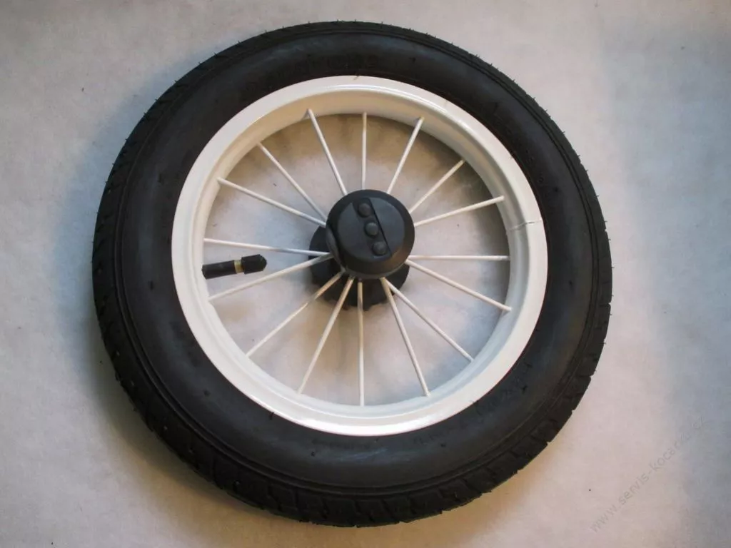 Kolečko ke kočárku kovové nafukovací bílé 12" - s ložiskem.