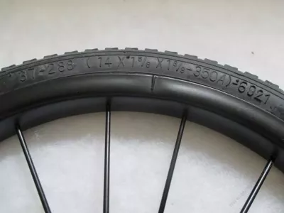 Kolečko ke kočárku kovové nafukovací 14" RETRO - s ložiskem.