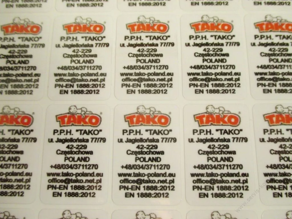 Nálepka TAKO transparentní.