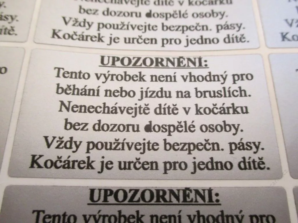 Nálepka Upozornění - Tako.