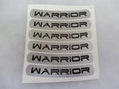 Nálepka WARRIOR stříbrná.